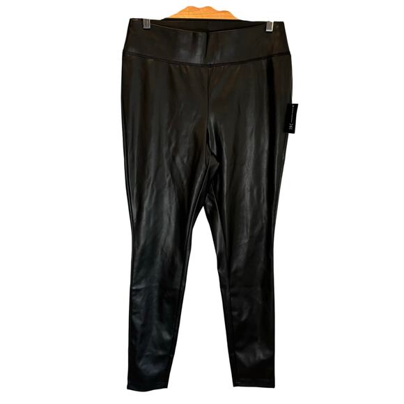 INC International Concepts NWT Black Faux Leather Pull-On Legging - size 10 - Picture 2 of 7